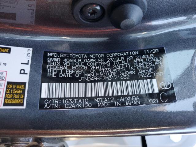 2021 TOYOTA COROLLA SE - JTND4MBE7M3121632