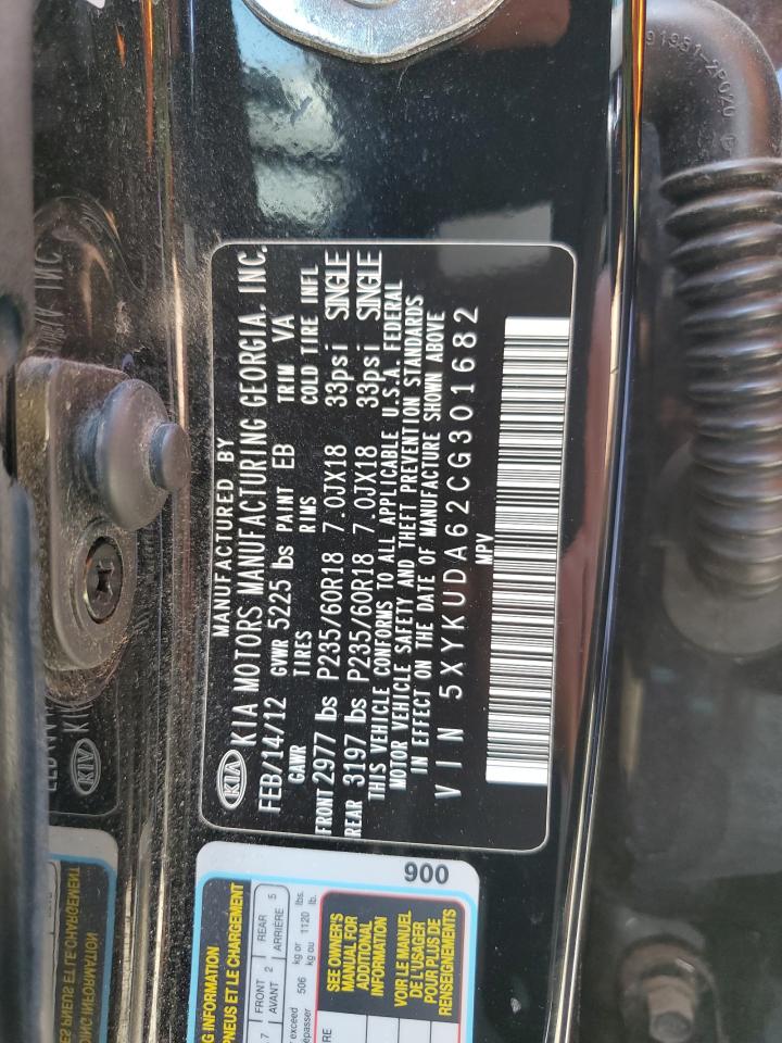 5XYKUDA62CG301682 2012 Kia Sorento Ex