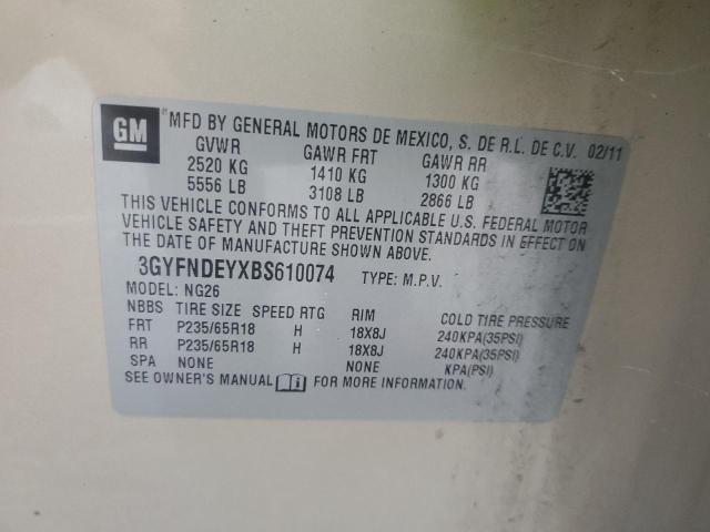 2011 Cadillac Srx Luxury Collection VIN: 3GYFNDEYXBS610074 Lot: 54412844