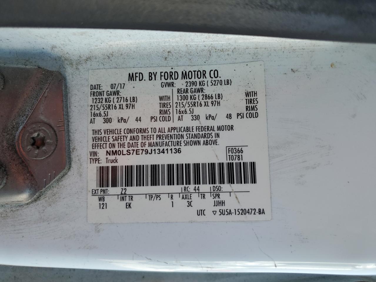 NM0LS7E79J1341136 2018 Ford Transit Connect Xl