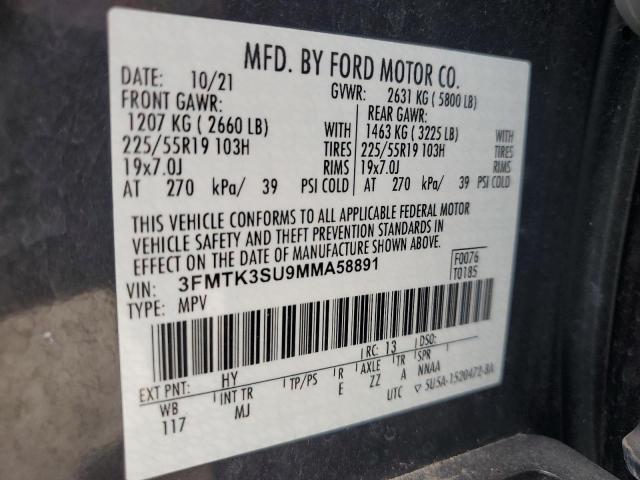 2021 Ford Mustang Mach-E Premium VIN: 3FMTK3SU9MMA58891 Lot: 56142534