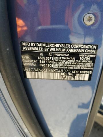 2005 Chrysler Crossfire Limited VIN: 1C3AN65L85X048375 Lot: 56684854