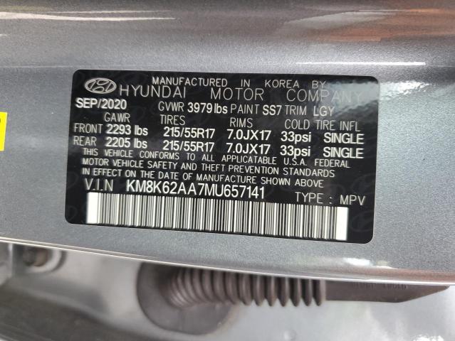 2021 HYUNDAI KONA SEL P - KM8K62AA7MU657141