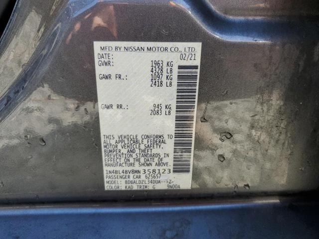 2021 Nissan Altima S VIN: 1N4BL4BV8MN358123 Lot: 53304294