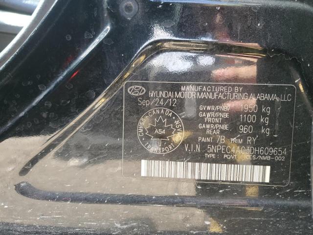 2013 Hyundai Sonata Se VIN: 5NPEC4AC3DH609654 Lot: 56421214