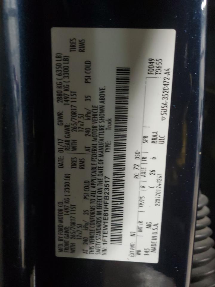 1FTEW1E81HFB23517 2017 Ford F150 Supercrew