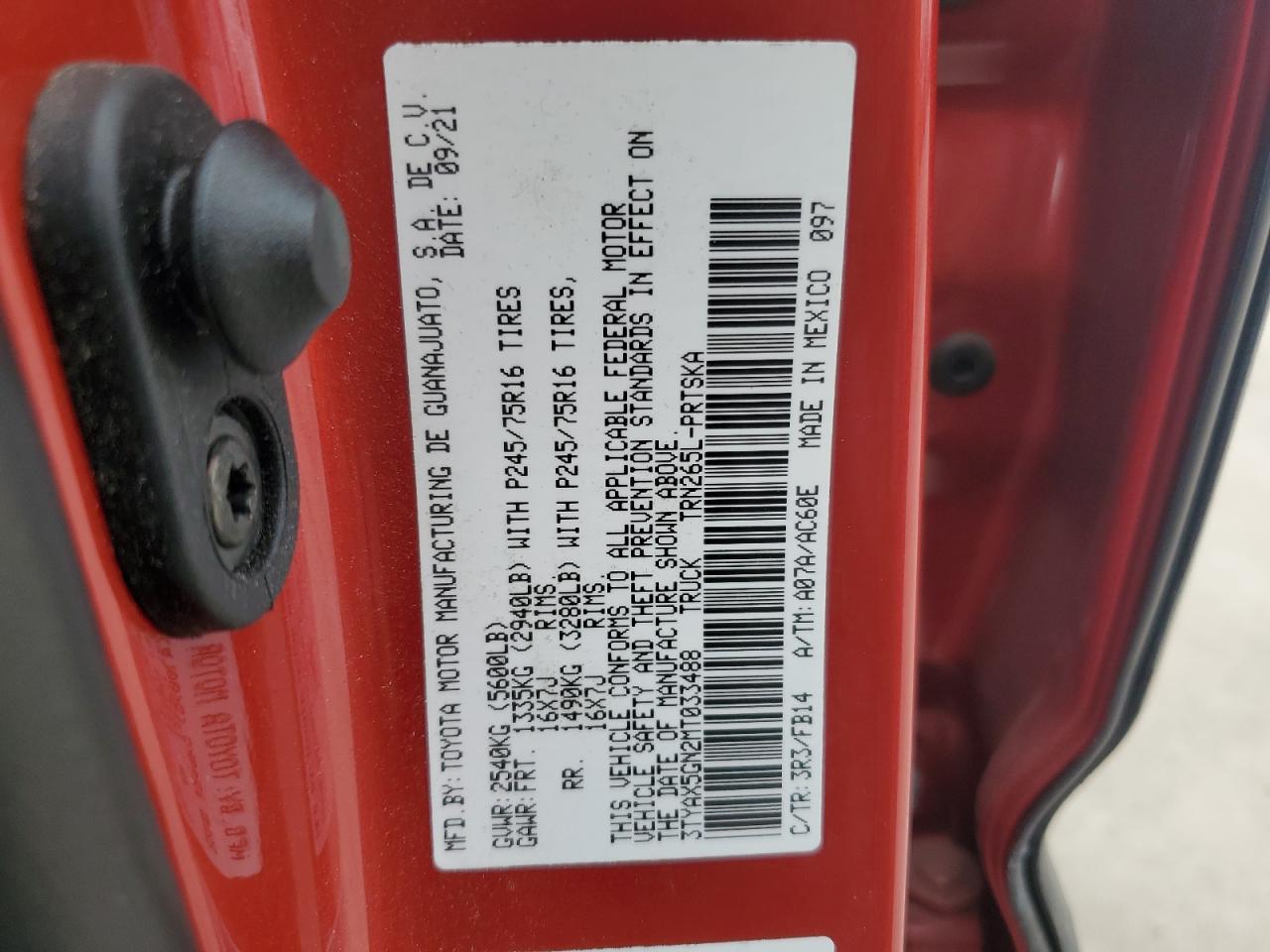 3TYAX5GN2MT033488 2021 Toyota Tacoma Double Cab