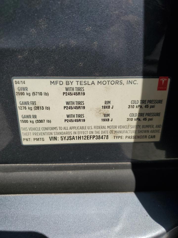 5YJSA1H12EFP38478 2014 Tesla Model S