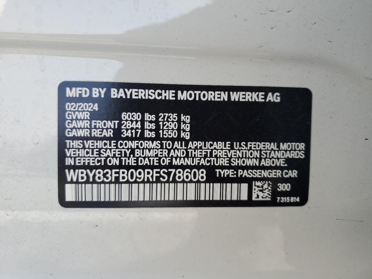 WBY83FB09RFS78608 2024 BMW I4 xDrive 40