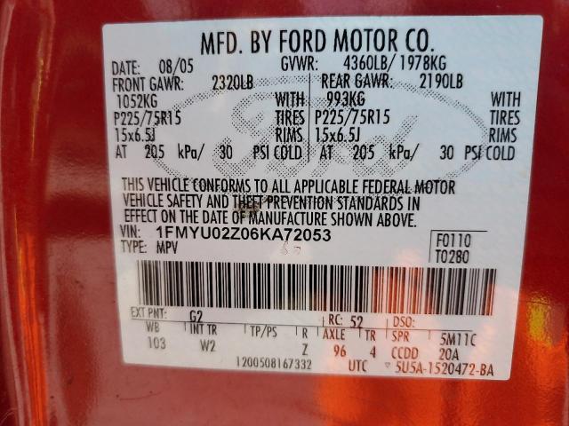 2006 Ford Escape Xls VIN: 1FMYU02Z06KA72053 Lot: 55757884