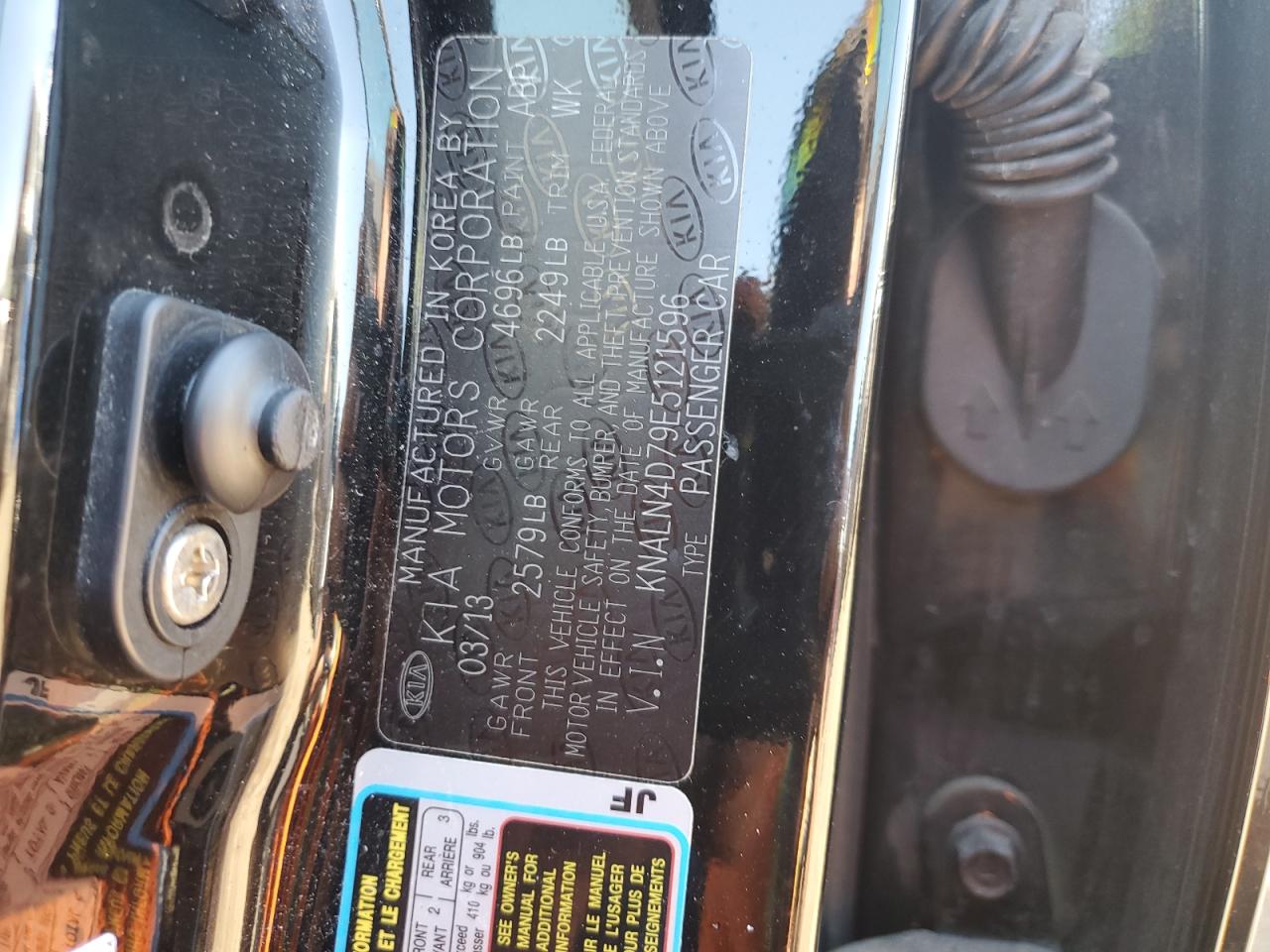 KNALN4D79E5121596 2014 Kia Cadenza Premium