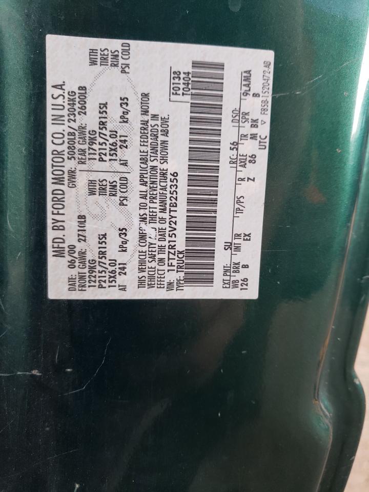 1FTZR15V2YTB25356 2000 Ford Ranger Super Cab