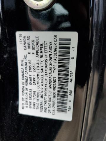 2017 HONDA CIVIC TOUR - 2HGFC3B91HH352074