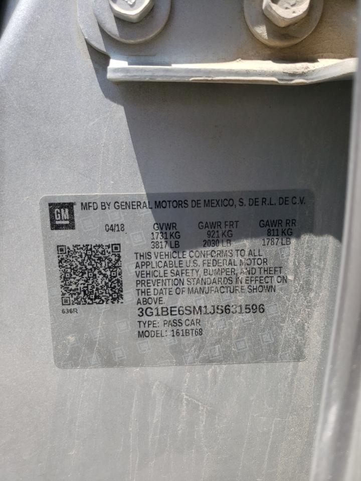 3G1BE6SM1JS631596 2018 Chevrolet Cruze Lt