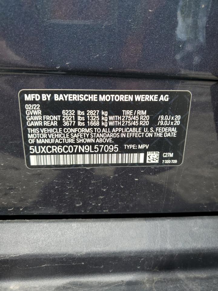 5UXCR6C07N9L57095 2022 BMW X5 xDrive40I