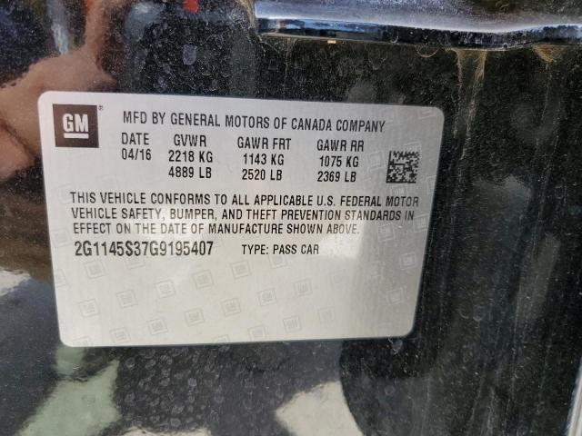 2016 Chevrolet Impala Ltz VIN: 2G1145S37G9195407 Lot: 54606524