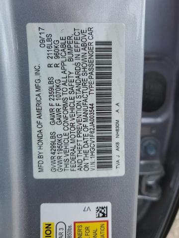 2018 Honda Accord Exl VIN: 1HGCV1F62JA003544 Lot: 54184294