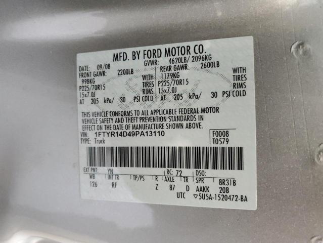 2009 Ford Ranger Super Cab VIN: 1FTYR14D49PA13110 Lot: 54189704