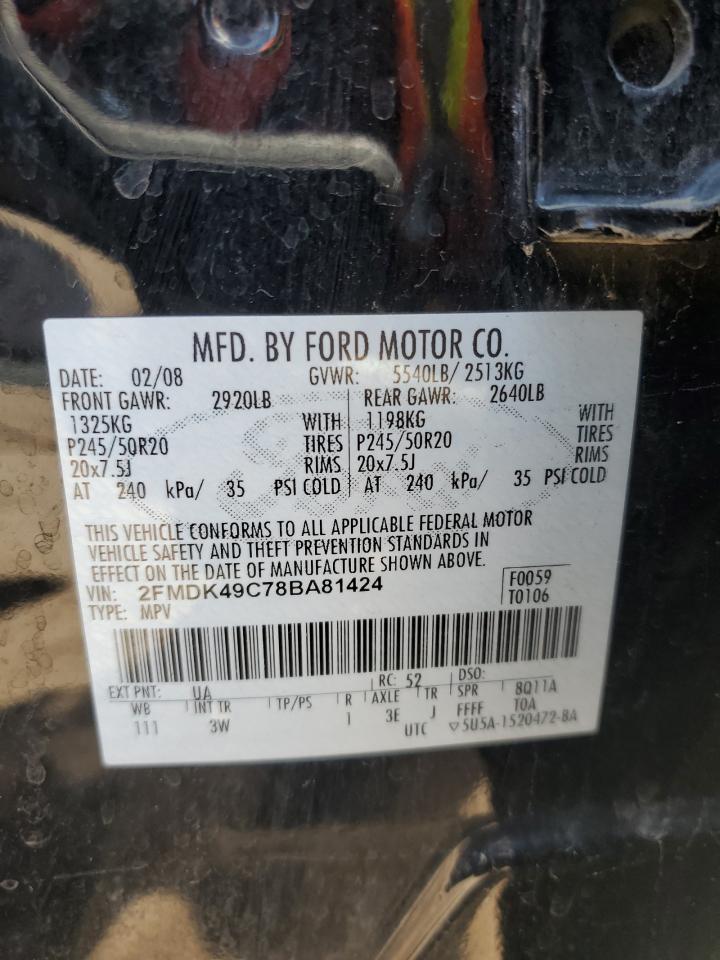 2FMDK49C78BA81424 2008 Ford Edge Limited
