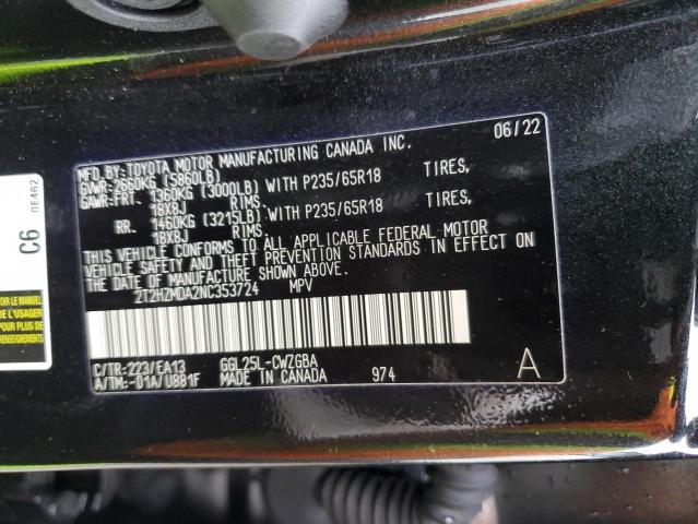 2022 Lexus Rx 350 VIN: 2T2HZMDA2NC353724 Lot: 54421694