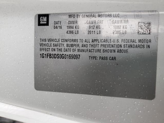 2016 Chevrolet Camaro Lt VIN: 1G1FB3DS0G0169097 Lot: 55629344