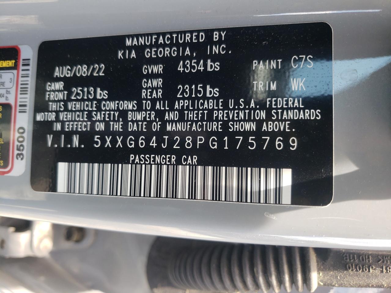 5XXG64J28PG175769 2023 Kia K5 Gt Line