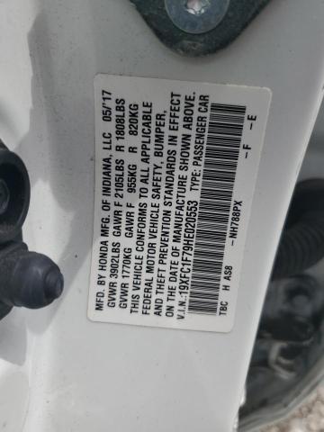 2017 HONDA CIVIC EXL - 19XFC1F79HE020553
