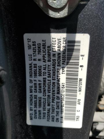 2012 Honda Civic Lx VIN: 19XFB2F56CE101641 Lot: 55261724