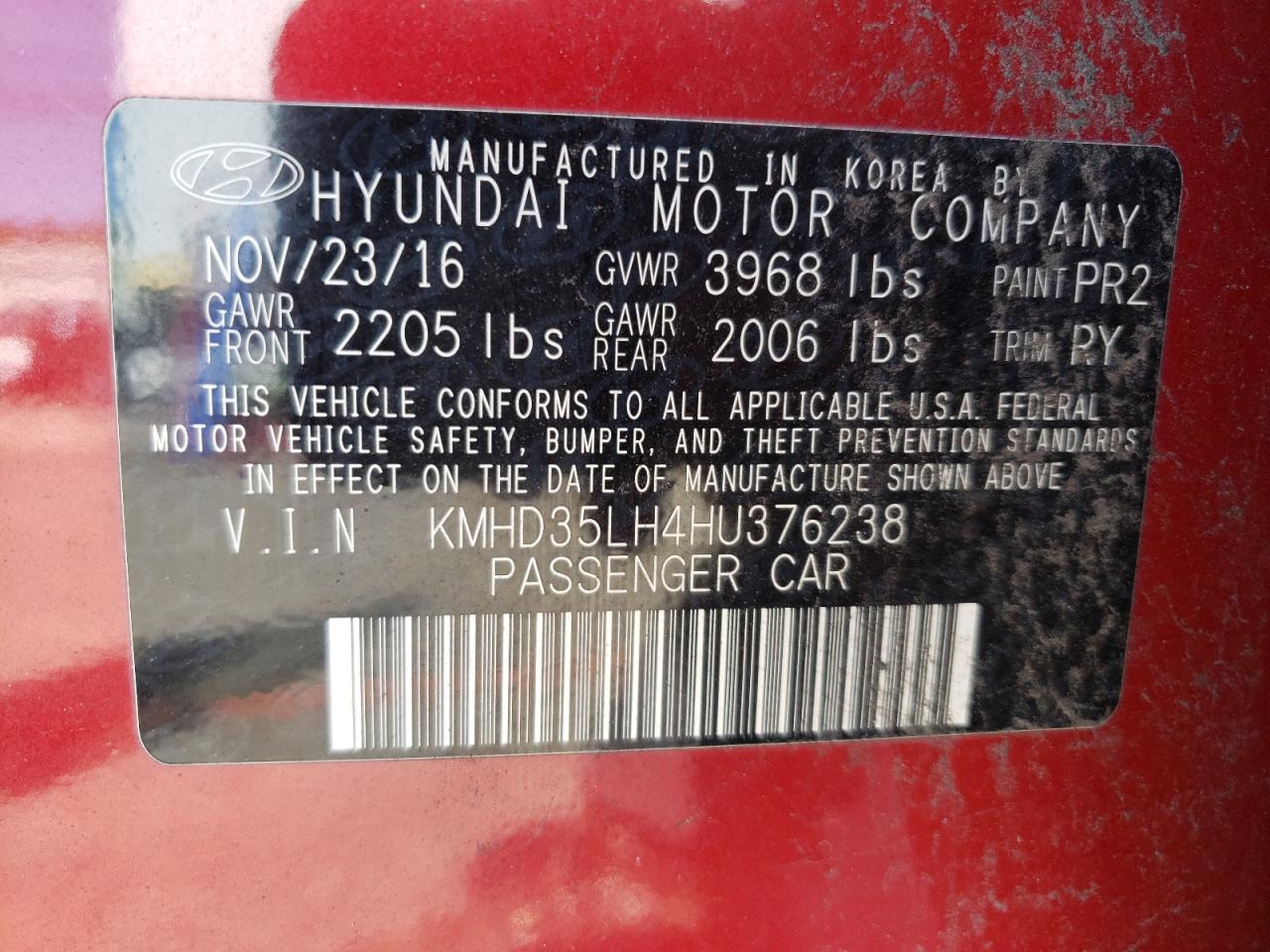 KMHD35LH4HU376238 2017 Hyundai Elantra Gt