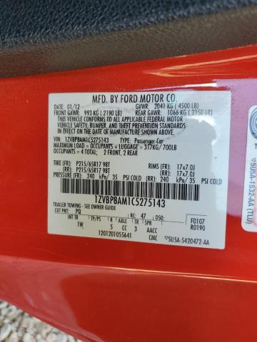 2012 Ford Mustang VIN: 1ZVBP8AM1C5275143 Lot: 56765774