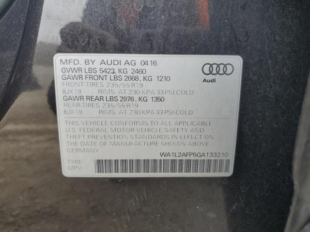 2016 Audi Q5 Premium Plus VIN: WA1L2AFP5GA133210 Lot: 55138804