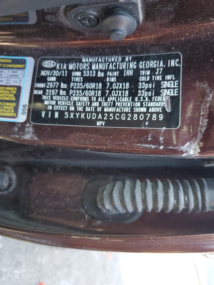 5XYKUDA25CG280789 2012 Kia Sorento Ex