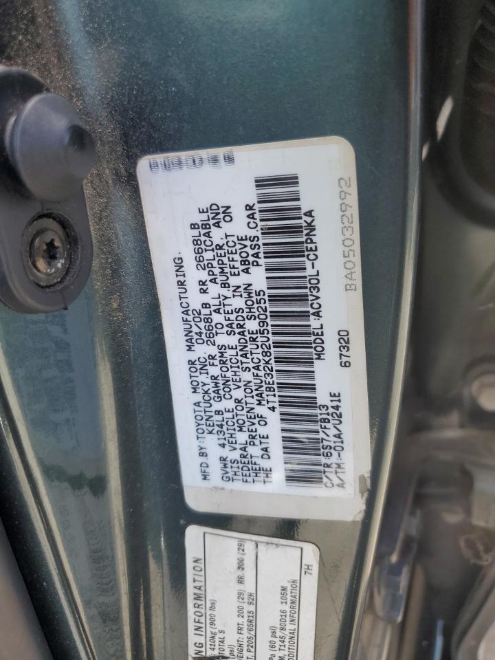 4T1BE32K82U590255 2002 Toyota Camry Le