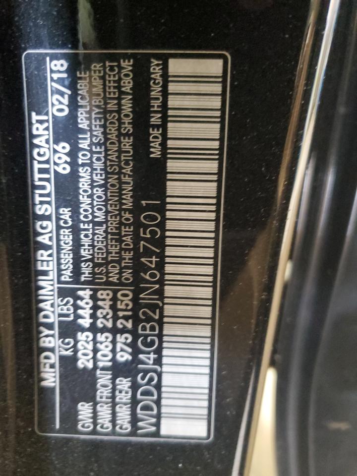 2018 Mercedes-Benz Cla 250 4Matic vin: WDDSJ4GB2JN647501