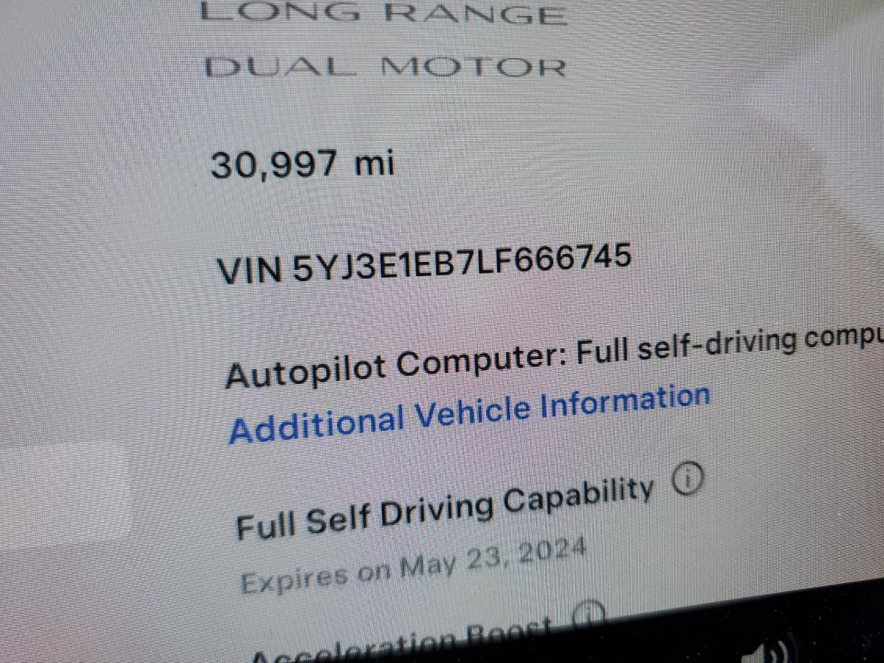 5YJ3E1EB7LF666745 2020 Tesla Model 3