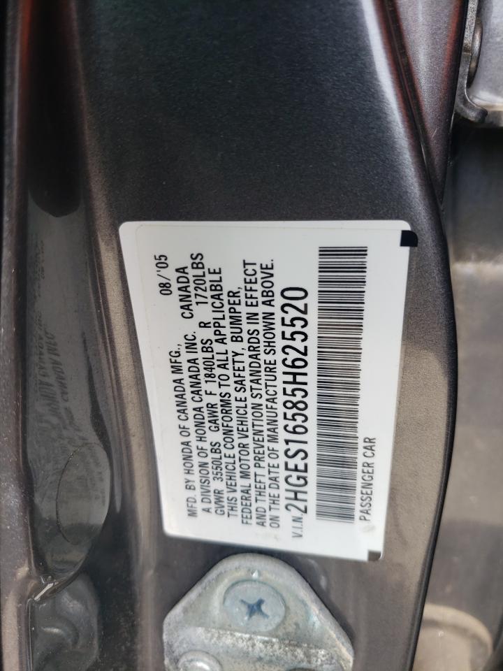 2HGES16585H625520 2005 Honda Civic Lx