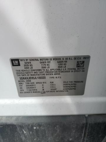 2018 Chevrolet Equinox Lt VIN: 3GNAXJEV5JL109320 Lot: 53578844