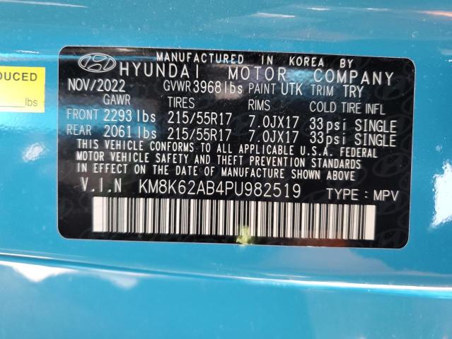 2023 Hyundai Kona Sel VIN: KM8K62AB4PU982519 Lot: 53971234