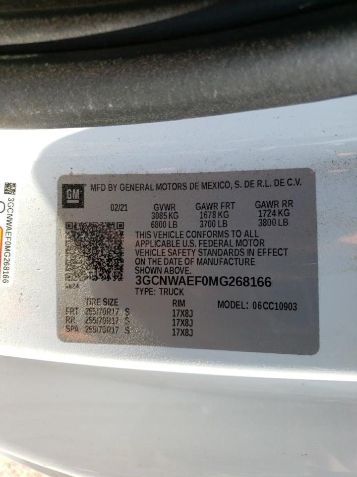 3GCNWAEF0MG268166 2021 Chevrolet Silverado C1500