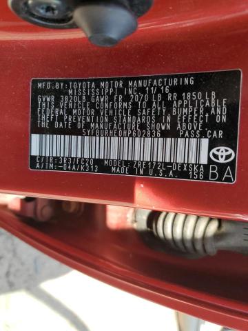 2017 Toyota Corolla L VIN: 5YFBURHE0HP602836 Lot: 56876514