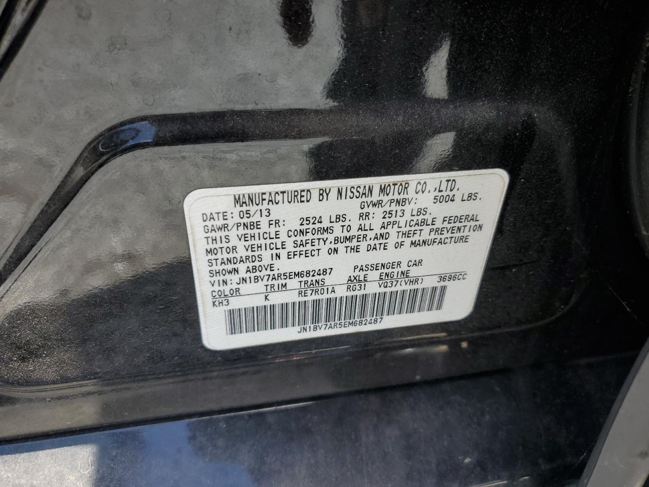 JN1BV7AR5EM682487 2014 Infiniti Q50 Base