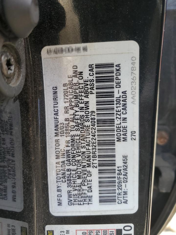 2T1BR32E24C240879 2004 Toyota Corolla Ce