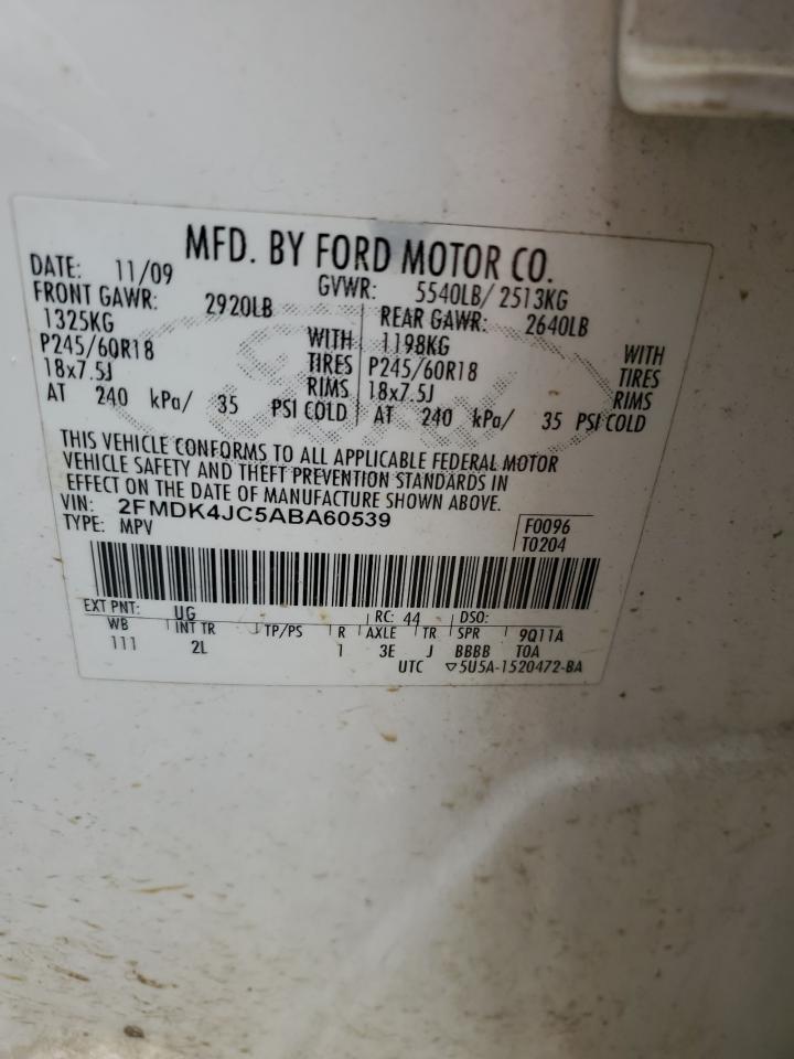 2FMDK4JC5ABA60539 2010 Ford Edge Sel