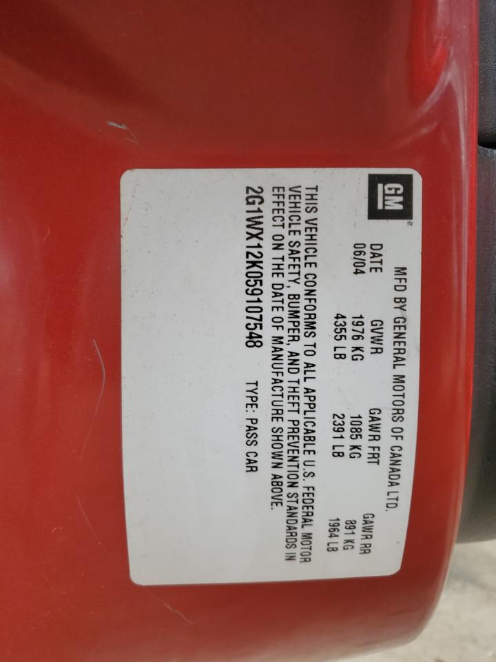 2G1WX12K059107548 2005 Chevrolet Monte Carlo Lt