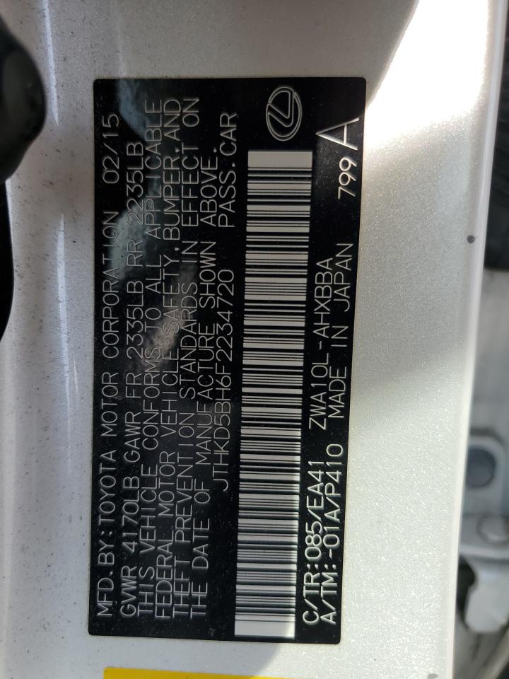 JTHKD5BH6F2234720 2015 Lexus Ct 200