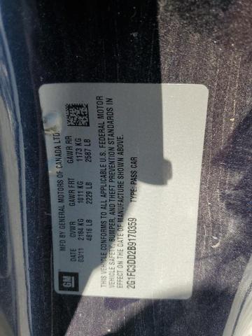 2011 Chevrolet Camaro Lt VIN: 2G1FC3DD2B9170359 Lot: 57011414