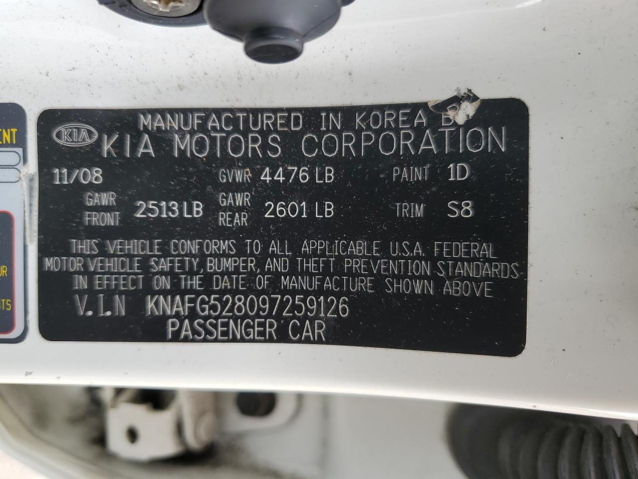 KNAFG528097259126 2009 Kia Rondo Base