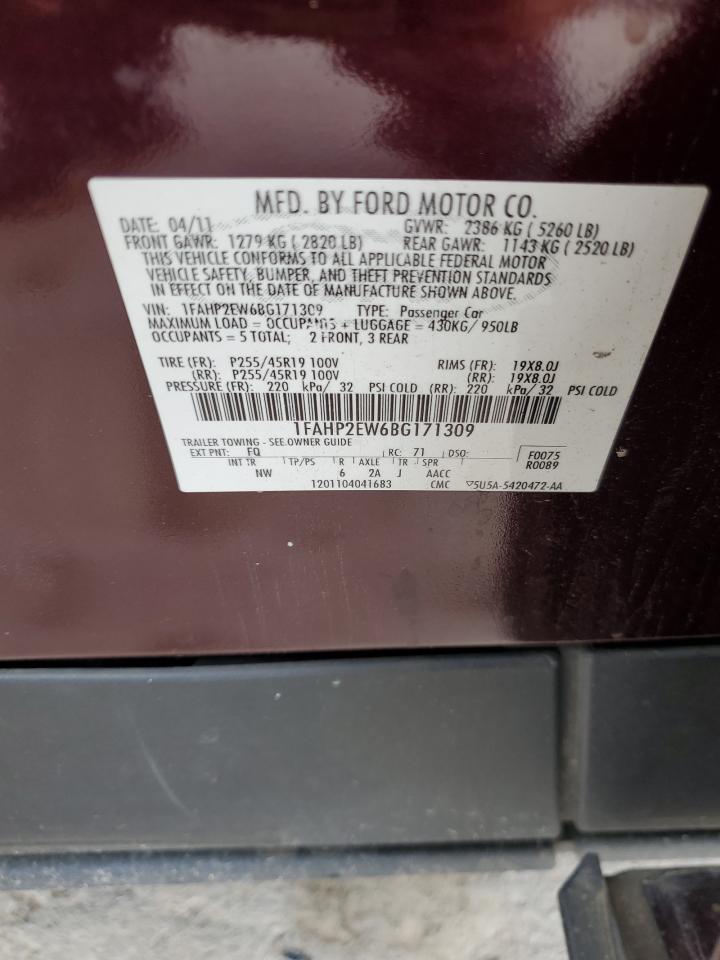 1FAHP2EW6BG171309 2011 Ford Taurus Sel