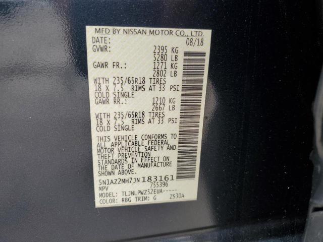 2018 Nissan Murano S VIN: 5N1AZ2MH7JN183161 Lot: 54117434