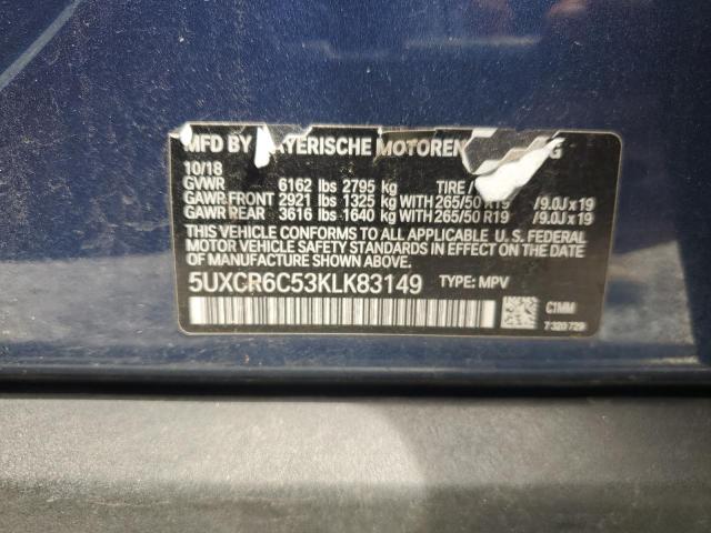 2019 BMW X5 xDrive40I VIN: 5UXCR6C53KLK83149 Lot: 56553004